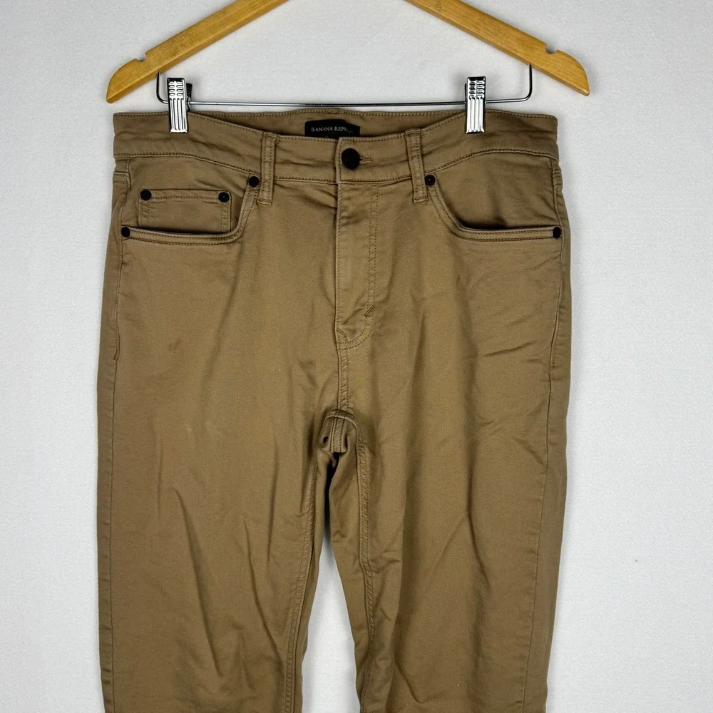 Banana‎ Republic Mens 32x32 Khaki Brown 5-Pocket Chino Traveler Pants 1620338